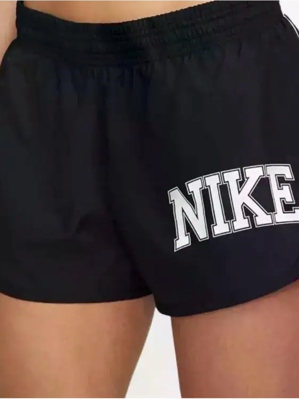 Nike Black Women's Athletic Shorts with White Logo